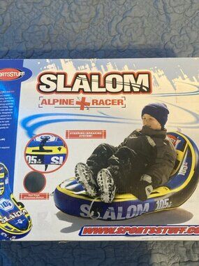 NIB Sportstuff Slalom Alpine Sled Snow Tube Downhill Racer ages 6 and up Winter